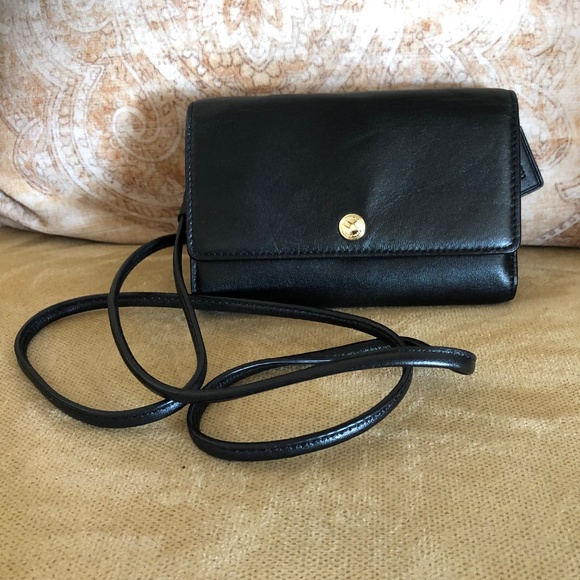 Coach Handbags - COACH Black Leather  Crossbody Bag/Wallet NWOT